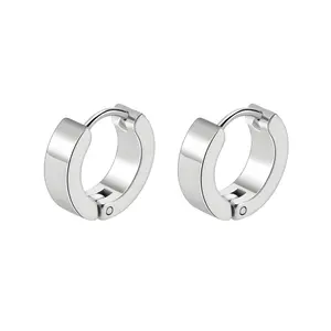 Risa Basic Hoop Silver Earrings, Stainless Steel