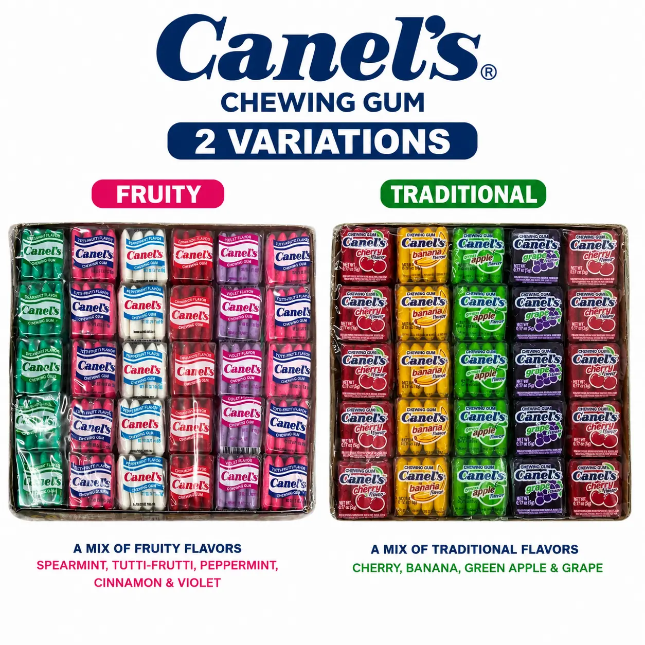 Canels Gum Variety Pack - Sweet Chewing Gum Snack with Fruity, Traditional Flavours (Classic Mexican Candy)