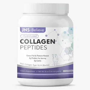 JNS-Believe Multi Collagen Peptides Powder – Hydrolyzed Type I & II Protein with Biotin – 1 lb Unflavored Bovine Collagen Supplement for Women and Men – Supports Joints, Hair, Skin, and Nails
