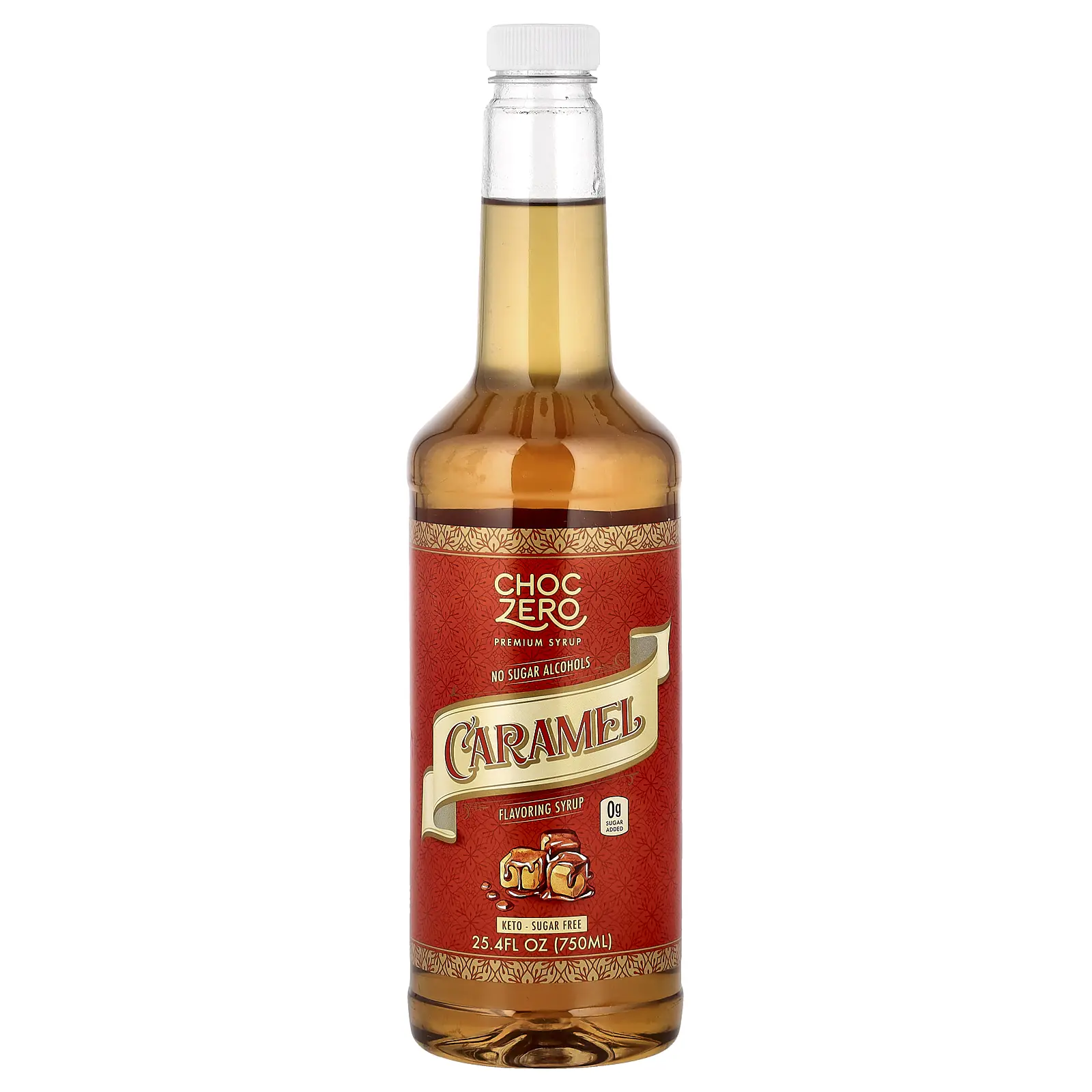 ChocZero Premium Syrup, Caramel, Sugar Free, 25.4 fl oz (750 ml)