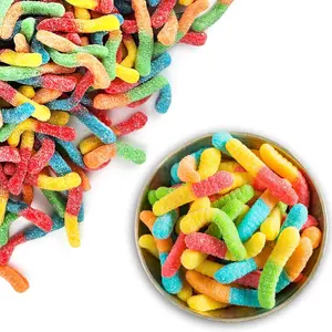 Twisted Treats Sour Neon Gummi Worms Sour Bites Mini Wax candy Chewy & Gummy