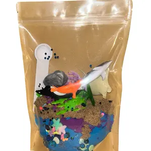 Sensory Sand Bin Ocean theme  Play Kit for Kids Interactive Learning & Hand Eye Coordination Development Sensory Stretchy Sand