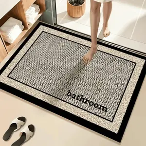 Super Absorbent Bathroom Mat, Extra Thick Silica Gel Pad for Bathrooms and Doorways, Non-Slip Washable Rug, Home Decor Essential, Bathroom Floor Mat