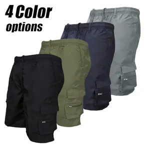 4-Piece men's tooling shorts, summer breathable and quick-drying tactical shorts - quick-drying lightweight outdoor shorts, multi-pocket design with elastic waist (no belt required), suitable for hiking, camping, fishing, golf, work scenarios - durable ma