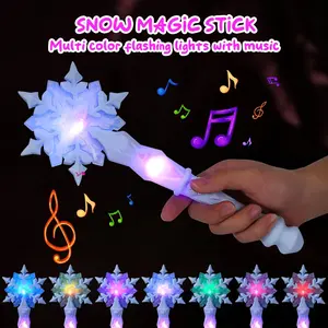 Snowflake Glowing Magic Wand, Rotating Soft Glow, Magical Melody, Perfect for Girl Princess Role Play, Party Favors, Kids' Favorite Toy, Gift