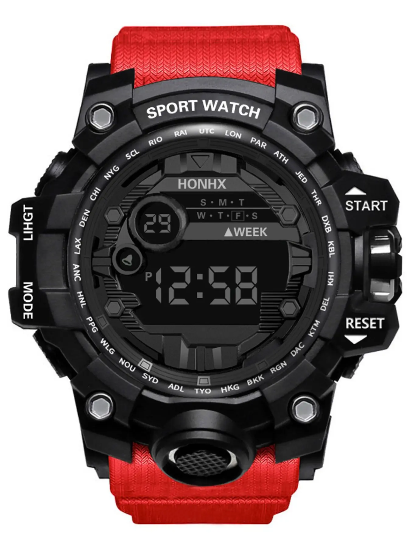 New Men's Sports Watch, Multifunctional Night Light Wristwatch, Outdoor Fashion Large Dial Electronic Watch, Stylish and Functional, Tactical Sport Watch, Digital Watches, Trendy Multifunctional Watch