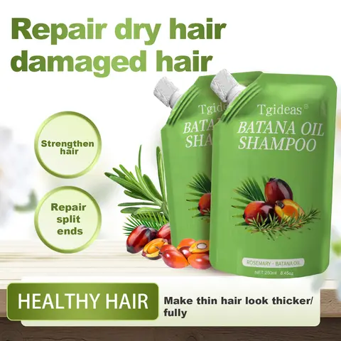 Tgideas Rosemary & Batana Oil Natural Cleanser Shampoo - Gentle Daily Haircare, Cleansing Nourishing Repair, Conditions for Soft & Smooth Strands, 250ml (8.45oz) Botanical Treatment