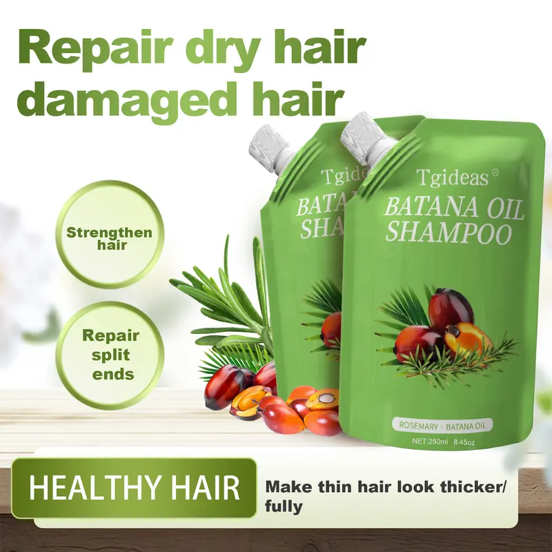 Tgideas Rosemary & Batana Oil Natural Cleanser Shampoo - Gentle Daily Haircare, Cleansing Nourishing Repair, Conditions for Soft & Smooth Strands, 250ml (8.45oz) Botanical Treatment