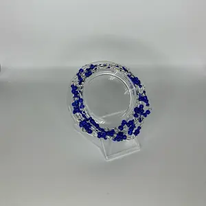 Handmade Silver Plated Clasp Blue Unity Bracelet