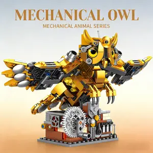 Mechanical Owl Building Block Set - Owl Theme, Ages 6+, STEM Fun Educational Toy, Mechanical Animal Series, Desktop Decoration, Creative Birthday Gift for Building Block Enthusiasts