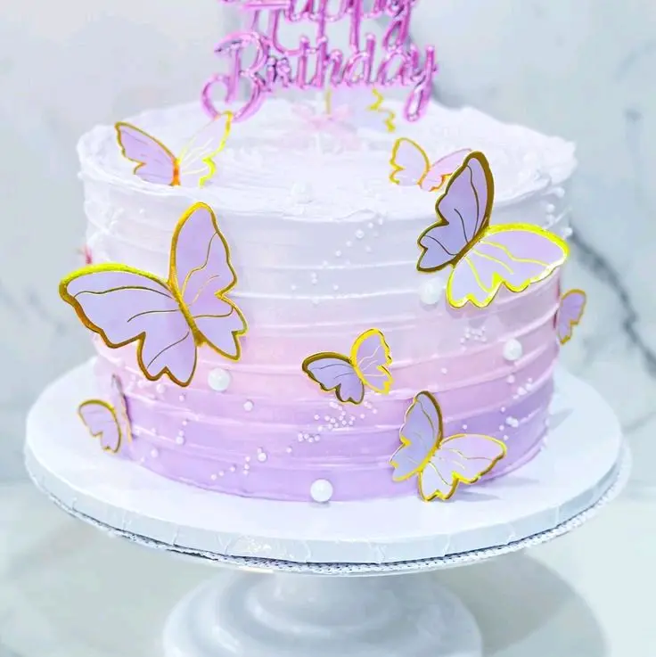 10 Vibrant Purple Butterfly Ornaments, Charming Cake Decorations for Elegant Party Settings, Festive Occasions, Butterflies, Ten