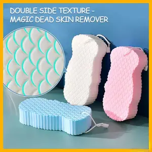 Super soft exfoliating shower sponge, reusable body exfoliating agent, gentle natural fiber shower sponge suitable for adults and children, providing a soothing exfoliating experience and a spa like enjoyment, Bath Sponge, Body Scrubber