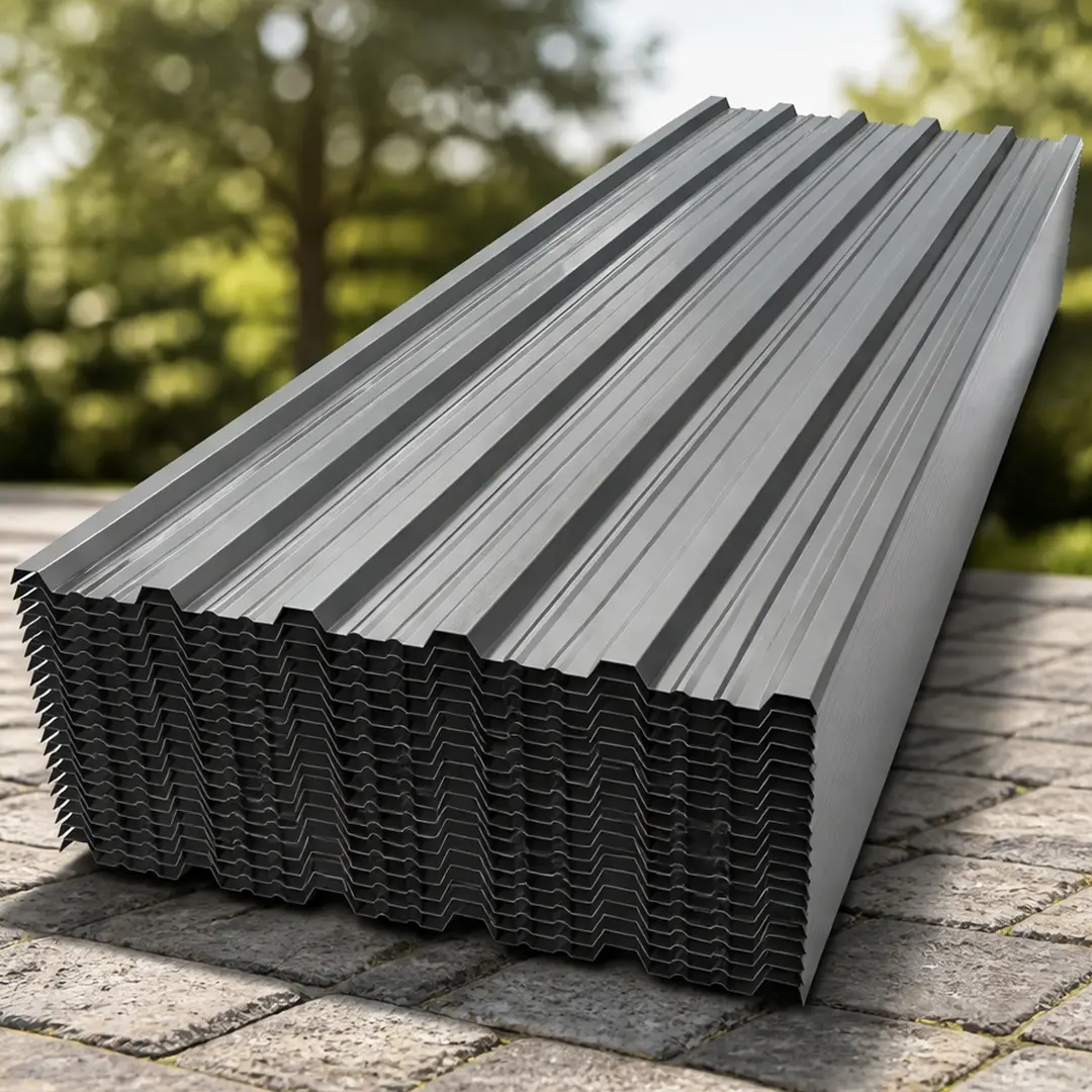 20 Pcs 18.9x72.85 in Grey Corrugated Galvanized Steel Metal Roofing Panels, Waterproof Weather Resistant Roof Sheets for Outdoor House Garage Shed Chicken Coop Storage, DIY Easy Install with Screws, Gray Color Options, Metal Material
