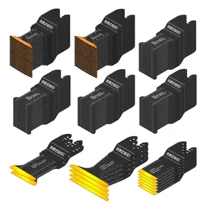 Father'sDayGift 120pcs Oscillating Tool Blades Tiatnium Multitool Blades for Wood/Metal/Plastic/Drywall Cutting, Professional Saw Blades