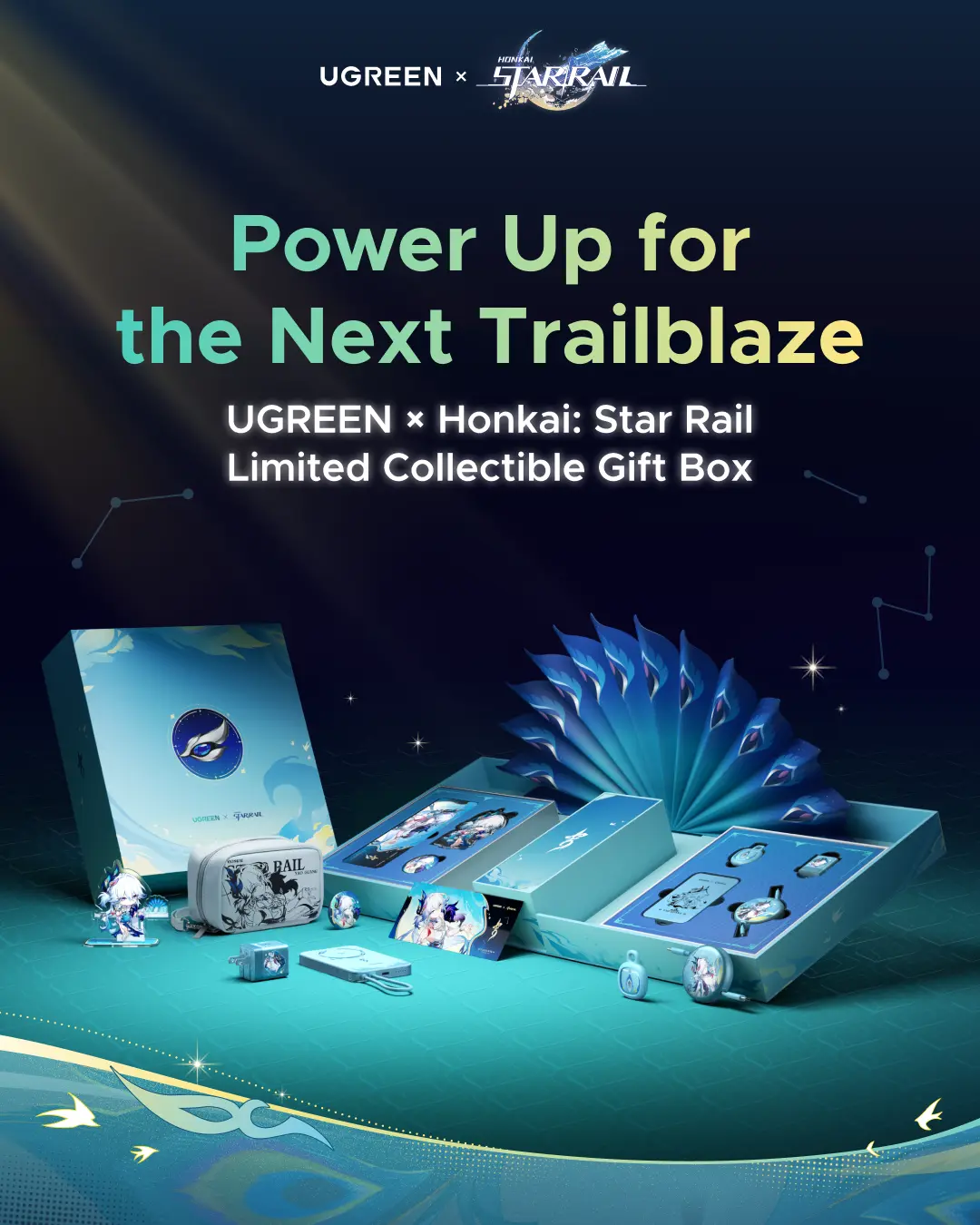UGREEN x Honkai: Star Rail Collectible Gift Box - 65W USB-C Charger, 10000mAh Magnetic Power Bank, 3.3ft Retractable USB-C Cable, FineTrack Mini2 Tracker,Summer Sale tiktokshopbacktoschool