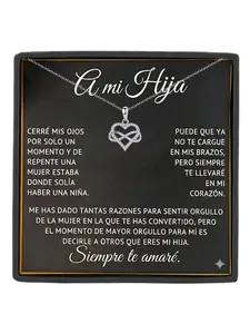 To My Daughter Infinity Heart Necklace with Message Card and Gift Box Birthday/Christmas/Graduation Inspirational Gift