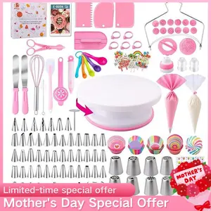 Cake Decorating Supplies Kit Tools 356pcs, Nifogo Baking Accessories with Cake Turntable, Pastry Piping Bag, Piping Icing Tips for Beginners