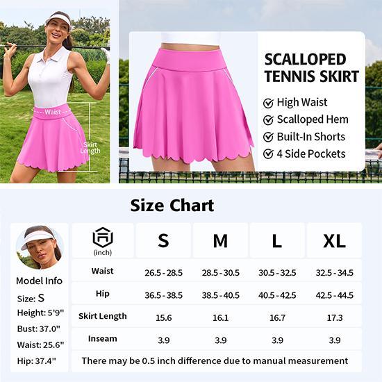ATTRACO Tennis Skirts for Women with Shorts and Pockets Scalloped Athletic Golf Skorts ATTRACO Tennis Skirts for Women with Shorts and Pockets Scalloped Athletic Golf Skorts