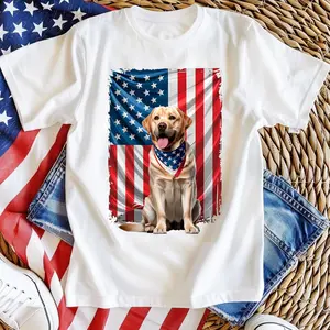 Labrador Retriever Patriotic American Flag Dog 4th of July Shirt, Labrador Retriever Shirt Gift For Dog Lover
