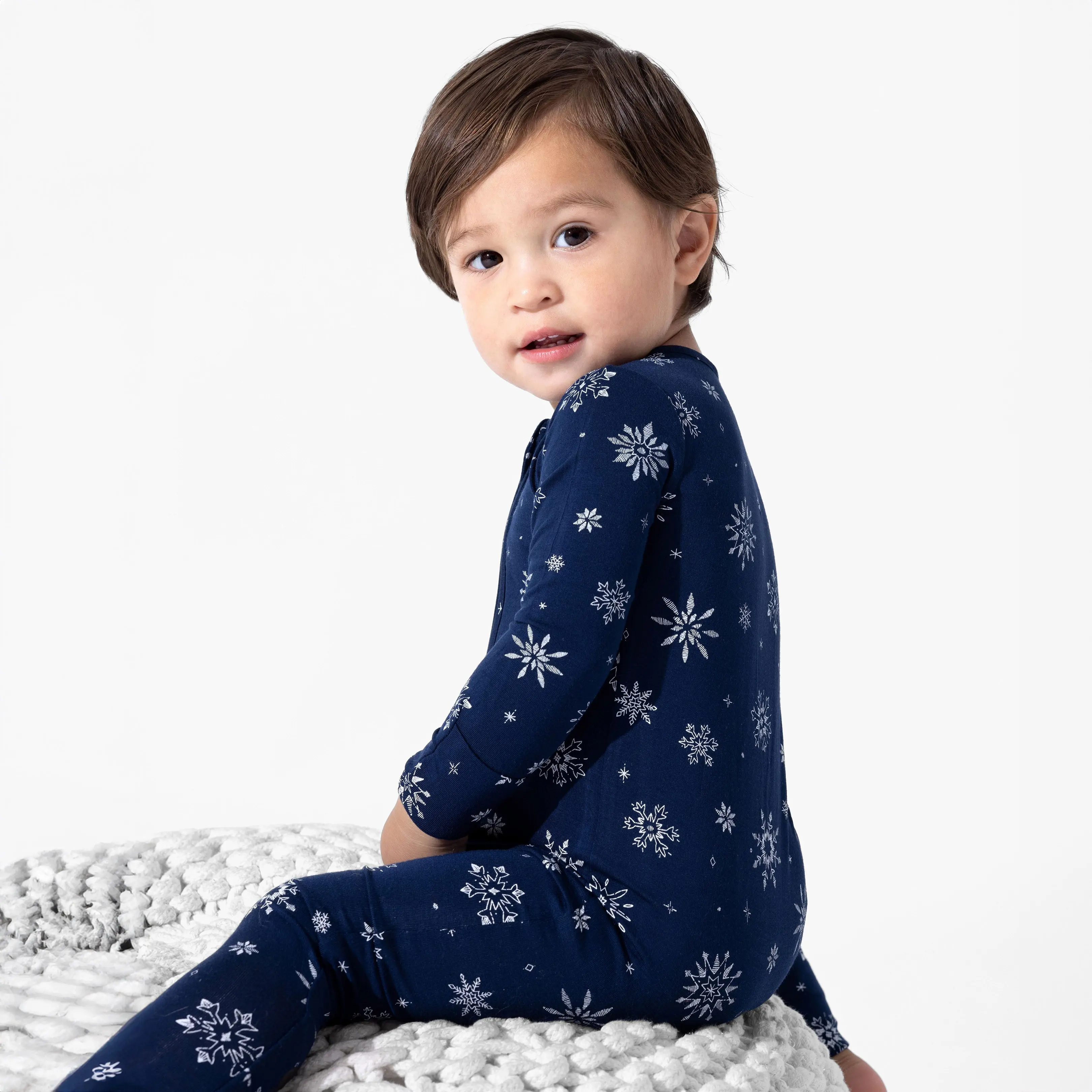 Snowflake Bamboo Convertible Footie Winter Baby Clothing