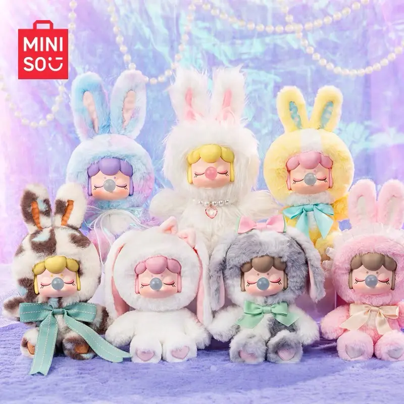 MINISO Nanci's 5.3in Glittering Plush Bunny Blind Box Figurine - Sealed Hobby Box, Sparkly Kawaii Collectible for Anime Lovers, Surprise Unboxing, Christmas Gift for Kids/Adults, Single Unit, Blind Bag Collectible, Collectible Blind Pack