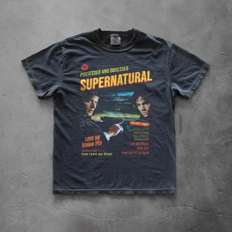 Supernatural Vintage Graphic T-Shirt | Winchester Brothers TV Series Tee | Retro Horror Shirt
