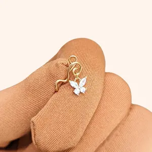 Dangling Butterfly Nose Cuff