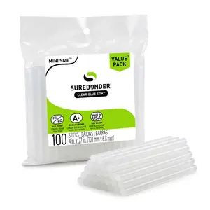 DT-100 Mini Size Hot Glue Sticks for Glue Guns 0.27 in Diameter 4 in Length, All Purpose All Temperature Great for DIY Arts and Crafting, 100 Pack Clear