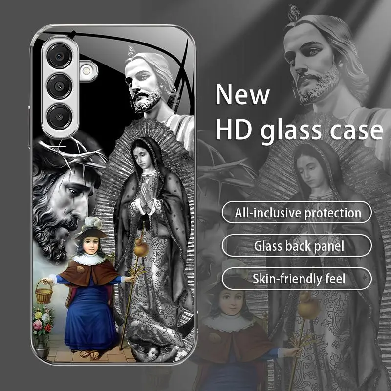 Suitable for [Galaxy A16] Jesus New stylish high quality glass protective case affordable anti-drop anti-fingerprint-888