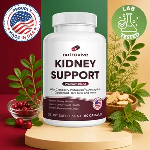 Nutravive 21-in-1 Kidney Support Supplement, VitaCran Cranberry Extract, Astragalus & Chanca Piedra | Compreshensive Formula | Urinary Tract & Bladder Health | GMP Certified | USA Made 60 Capsules