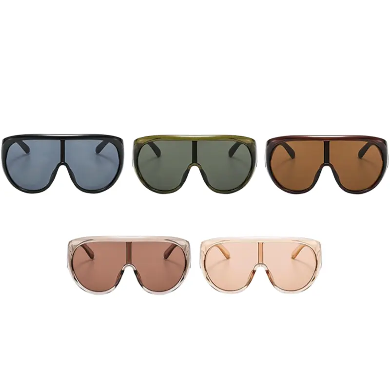 willochra Vintage Oversized Pilot Shield Sunglasses Women Luxury Trendy Sun Glasses For Ladies One-Piece Mask Eyewear