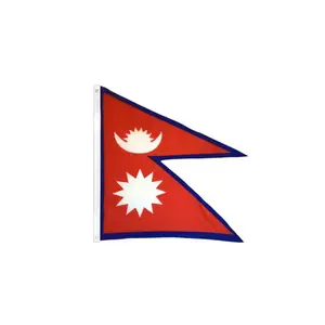 Nepal Flag Print Reusable Polyester Banner - 2x3ft, Fly Edge, Metal Grommets, Indoor Backdrops, Festive Party Flags, for Home Festive Decor, Reusable Polyester Backdrop
