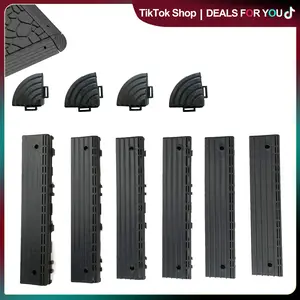 60 Pieces Straight Edge Trim And 4 Corners For Interlocking Deck Tiles, Easy interlock Waterproof Fireproof UV Resistant