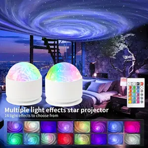 16 Color Aurora/water Wave Projection Lamp, USB Powered LED Night Light, Remote Control, Auto Rotate, Party Decor, Birthday Gift