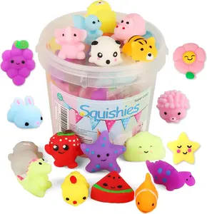 Squishy Toy 24pcs Party Favors for Kids Mochi Squishy Toy moji Kids Mini Kawaii squishies Mochi Stress Reliever Anxiety Toys Easter Basket