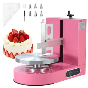 Pink Cake Decorating Machine For Even Frosting And Smooth Spreading On 6 To 14 Inch Cakes - Automatic Icing Spreader Tool, Easy To Use, Ideal For Home Bakeries And Small Bakery Kitchens, Professional Cake Decorating Equipment