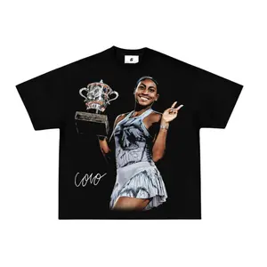 Comfort Colors Coco Tennis Champion Graphic T-Shirt, Women’s Sports Retro Streetwear Tee Vintage Grand Slam Aesthetic Style, Unisex Fan Outfit for Men Women, Soft Washed Cotton Shirt Casual Everyday Wear