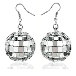 Disco Ball Earrings 24mm 70'S Disco Punk Earrings for Women Jewelry