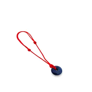 Unisex Fortune Red String Fabric Beaded Bracelet with Green Pendant - Adjustable Beaded Design, Minimalist Daily Fashion Accessory