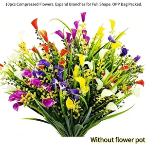 Artificial Calla Lily Flower, 10pcs/set Faux Flower, Fake Flowers, Decorative Bouquet, Decorative Flower for Home Party & Wedding & Anniversary & Festival, Home Decor, Fruit