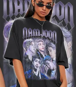 [Sale Up To 50%] Vintage Namjoon Shirt Unisex Graphic Tee | 90s K-Pop Dark Aesthetic Design, RM Fan Merch Style, Casual Streetwear T-Shirt