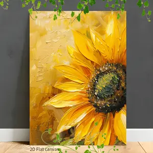 [Sunflower Canvas Wall Art] Bright Yellow Sunflower Petals Canvas Wall Art |   1pc 2D Flat Framed Wrapped Canvas for Corridor, Office, Room, Home Decor - Creative Space Wall Decor