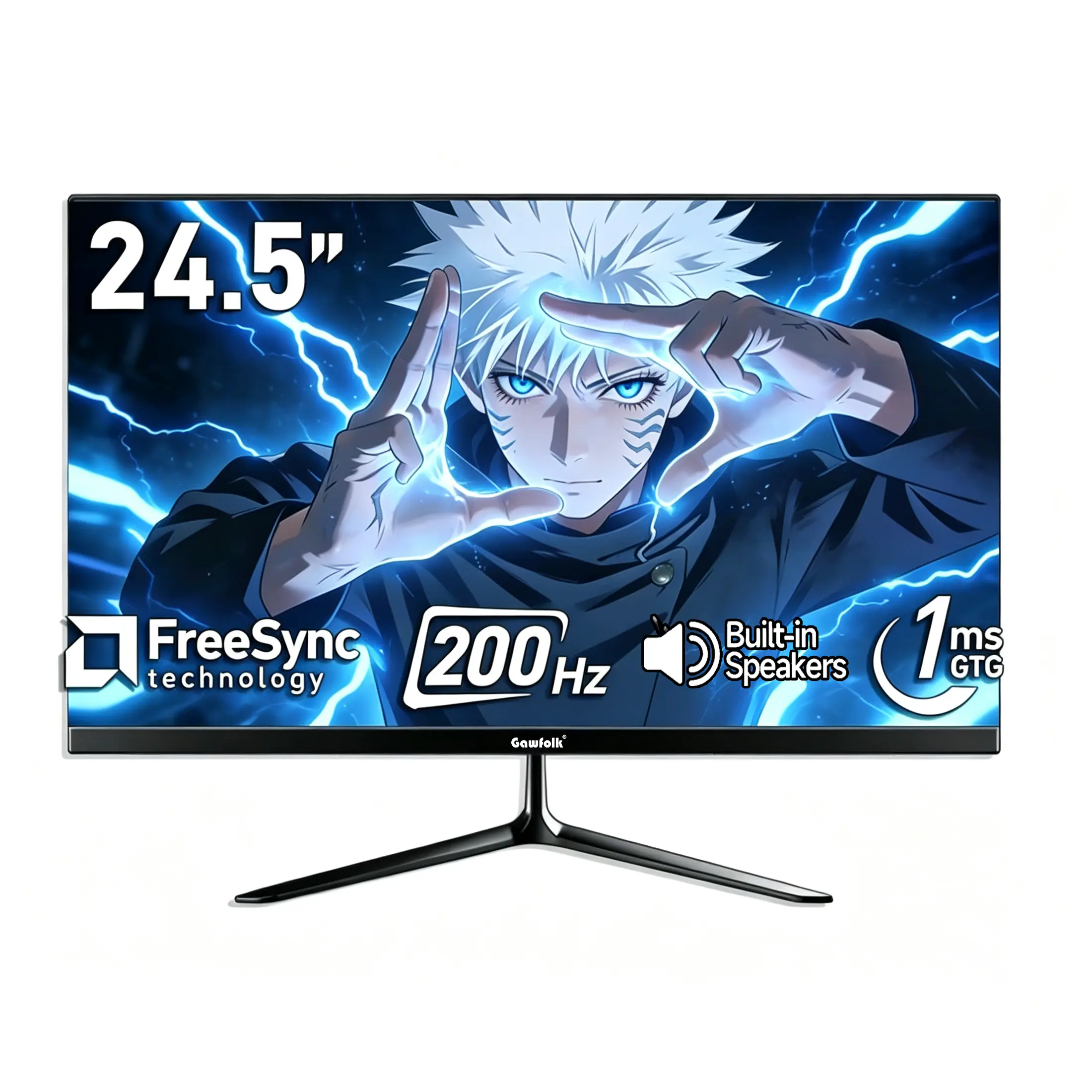 24.5 Inch 200Hz FHD Gaming Monitor | 1080p, 1ms, FreeSync, 99% sRGB, FHD Frameless Gaming Monitor,Ultra Slim Frameless Design, HDMI & DP Ports, 75x75 VESA Wall Mountable - Black,back to school,back to school haul