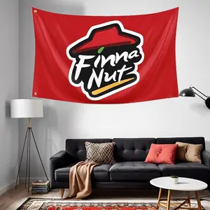 Finna Nut Banner Flag Pizza Funny Man Cave Wall Flag for College Dorm Decor Premium Brass Grommet Vibrant Colors 3x5ft