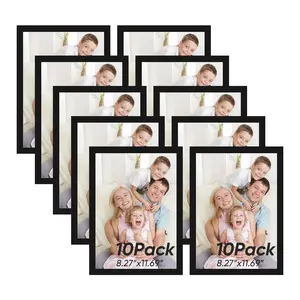 Picture Frame Fence, 10 Pcs Magnetic Signs Holder, for 8.5" x 11" Letter, Sturdy PVC Magnetic Document Holder, Magnetic Picture Poster Frame, Can Self-Adhesive Wall/Door/Window or Magnetic for Refrigerator