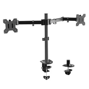 Full Motion Dual Monitor Desk Mount, Fits 32" Monitors