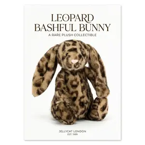 Jellycat Cobblehop Leopard Bunny Plush, Soft Bunny Stuffed Doll, Cozy Gift for Her, Cute Gift with Dust Bag, New With Tags