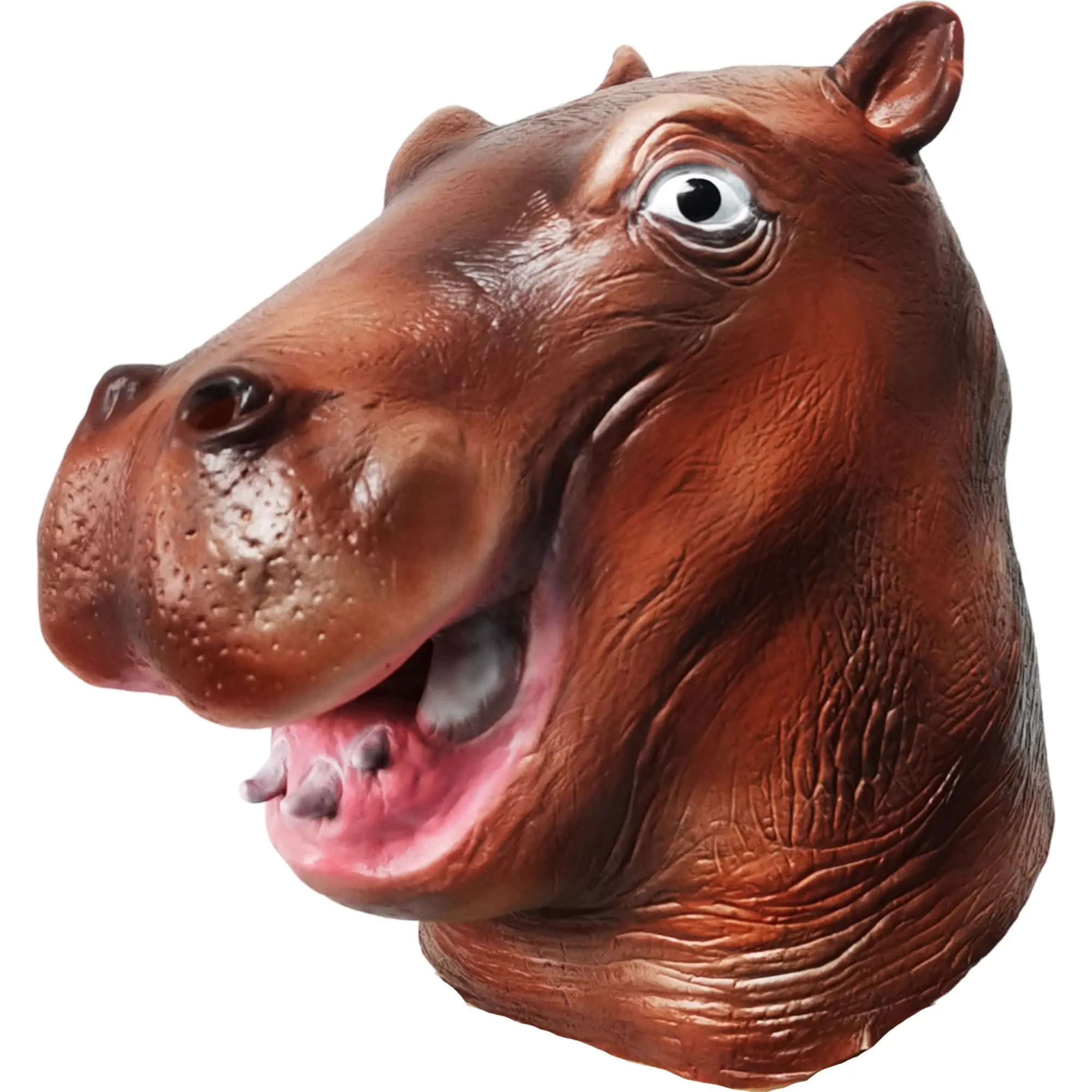 Realistic Hippo Latex Mask Animal Cosplay Mask for Adults - Full Head Hippo Costume Mask for Halloween, Cosplay, and Parties