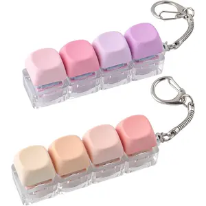 2 Pack Keyboard Fidget Toys – Creamy & Silent Stress Relief Fidget Clicker Keychain, MOA Keycaps, Focus & Anxiety Relief, Quiet Fidget Toys for Adults,for Office& ADHD Focus