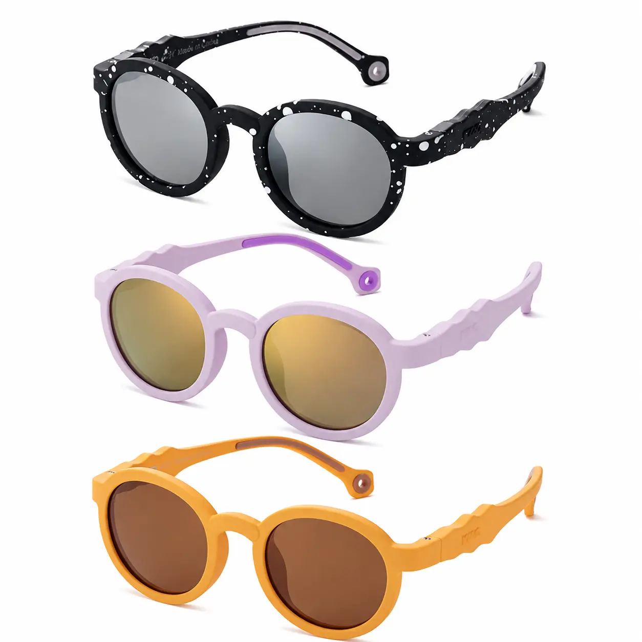 KIGO Kids' Polarized UV400 Sunglasses for 0-12y, Soft Lightweight TPEE Frame with Strap, Safe for Outdoor Play & Travel